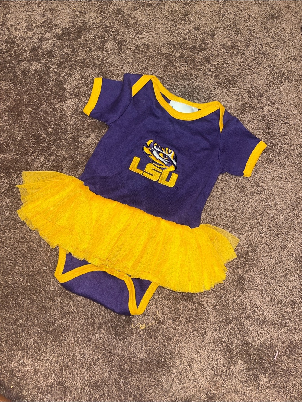 LSU Purple & Gold Tutu One-Piece for Kids